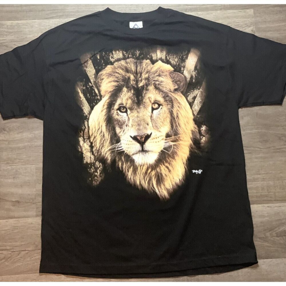 Vintage 2003 Bobby G Mens XL Lion T Shirt Black Short Sleeves Streetwear‎ NWOT